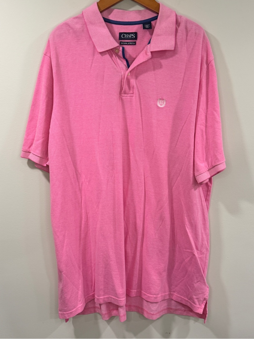 Chaps Men’s Classic Short Sleeve Pink Polo Shirt Size 2X